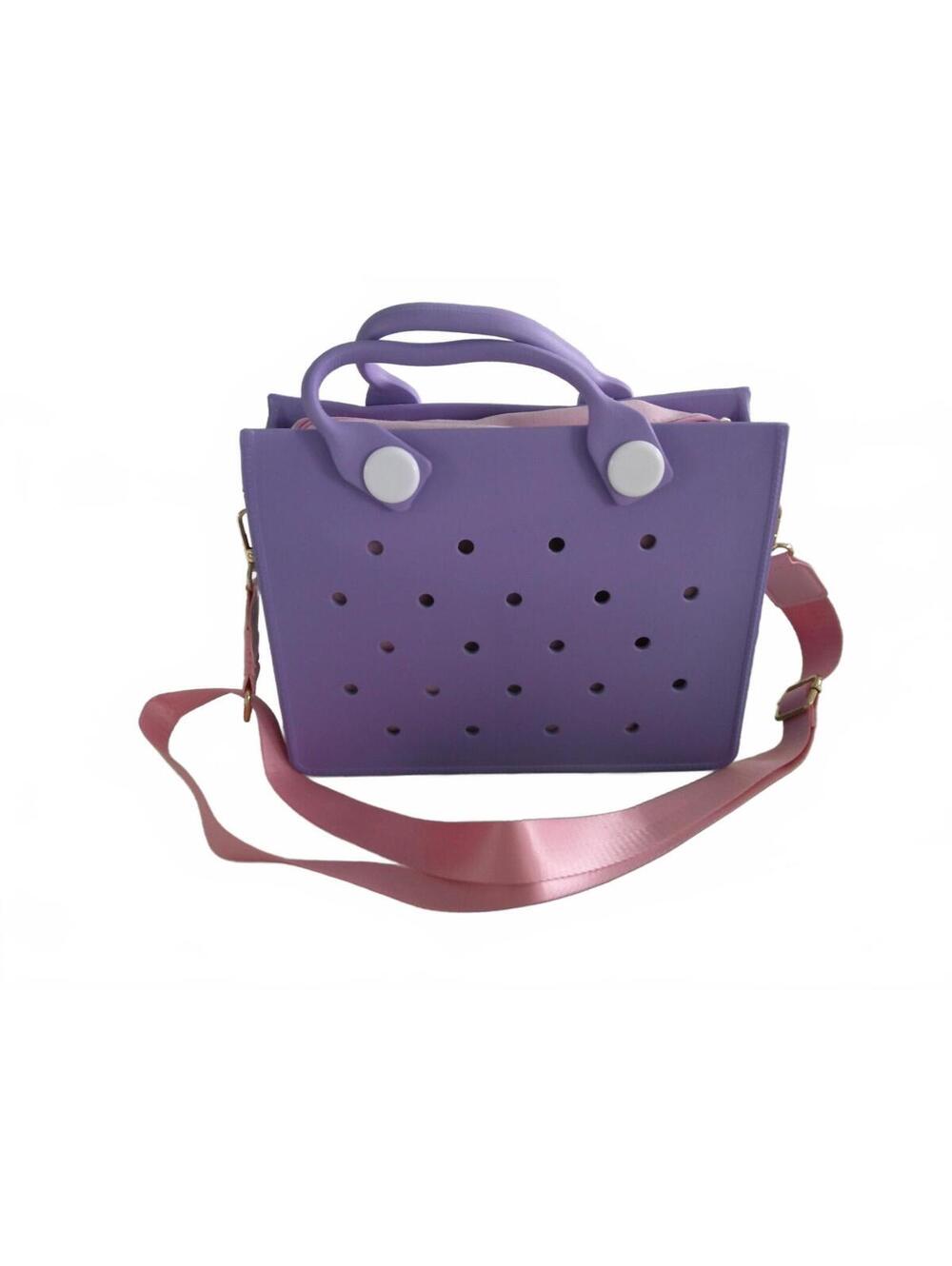 Purple & Pink Contemporary Tote Perforated Design for charms
